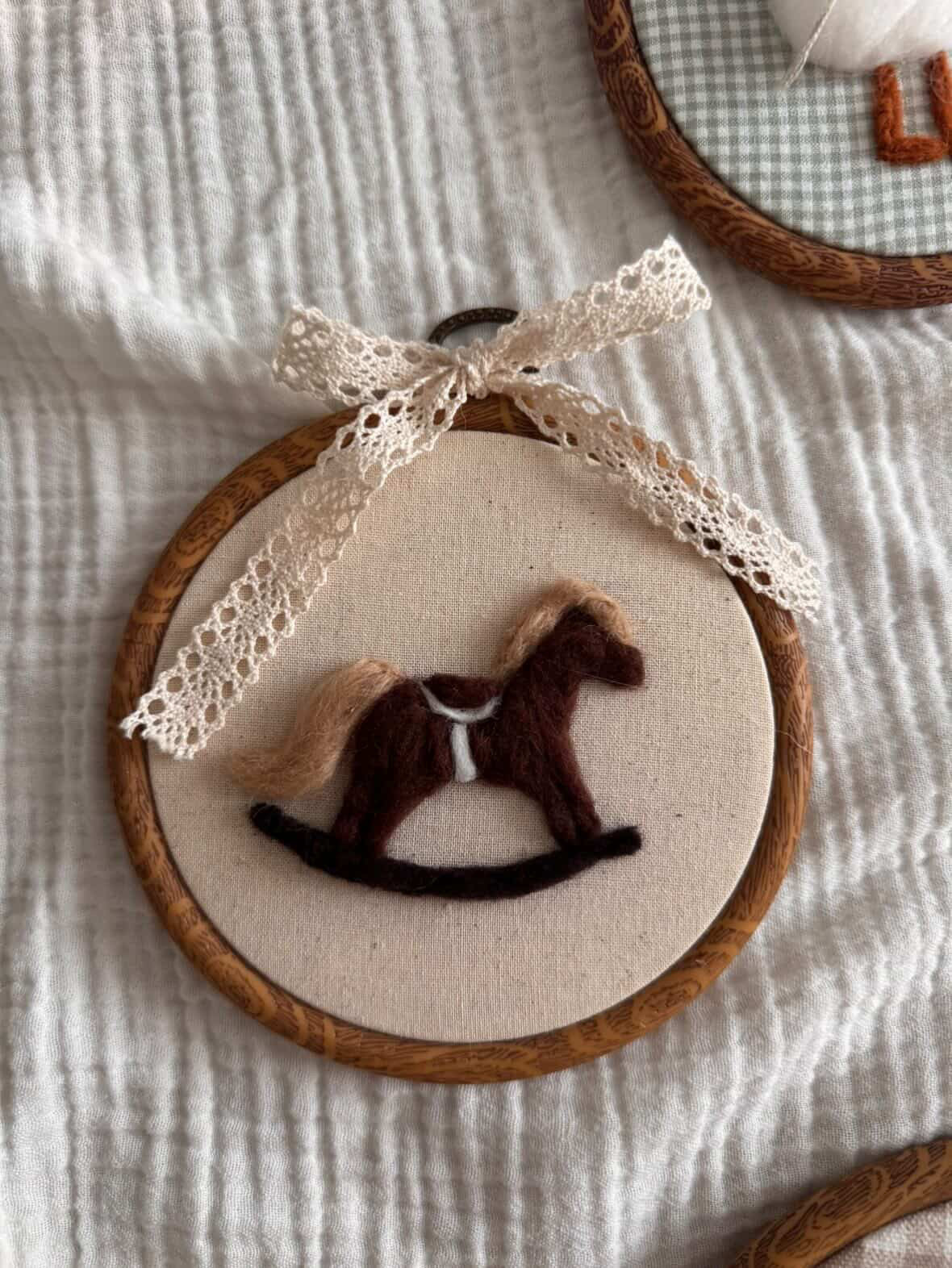 Pre Order - Stitched Keepsakes Co - Felted Rocking Horse