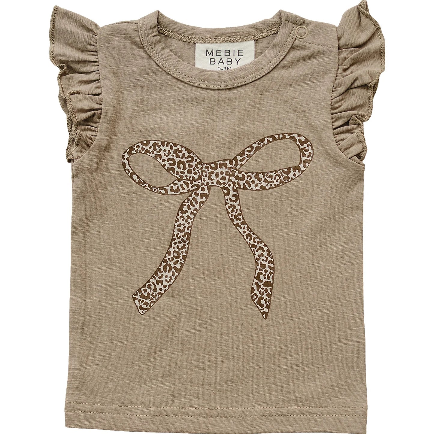 Mebie Baby - Cheetah Bow Ruffle Tee