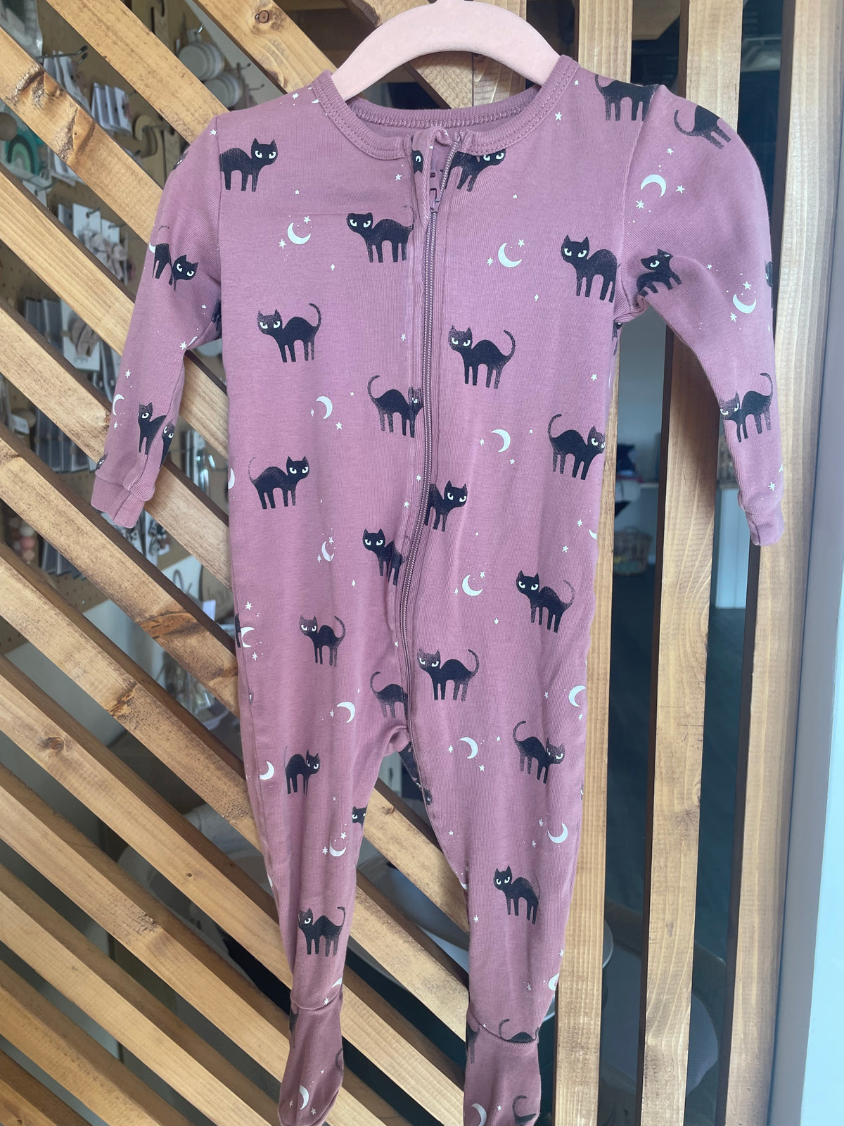 GR - Consignment- Petit Lem Halloween Cat Sleeper- 6M