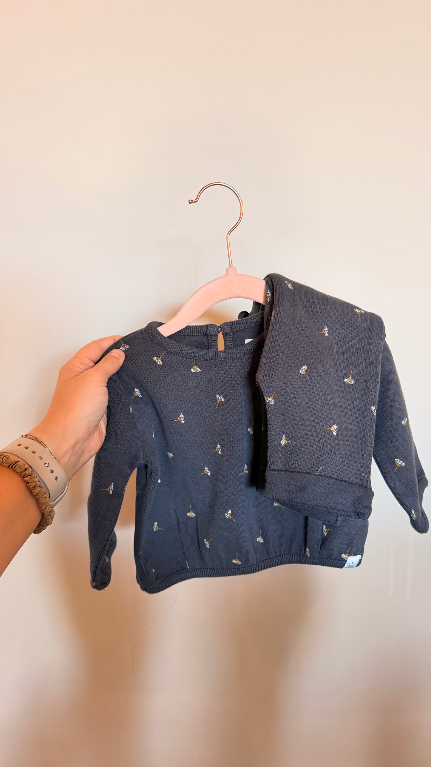 GR - Consignment - Rise Little Earthlings - Two Piece Set Charcoal Wish 3-6M