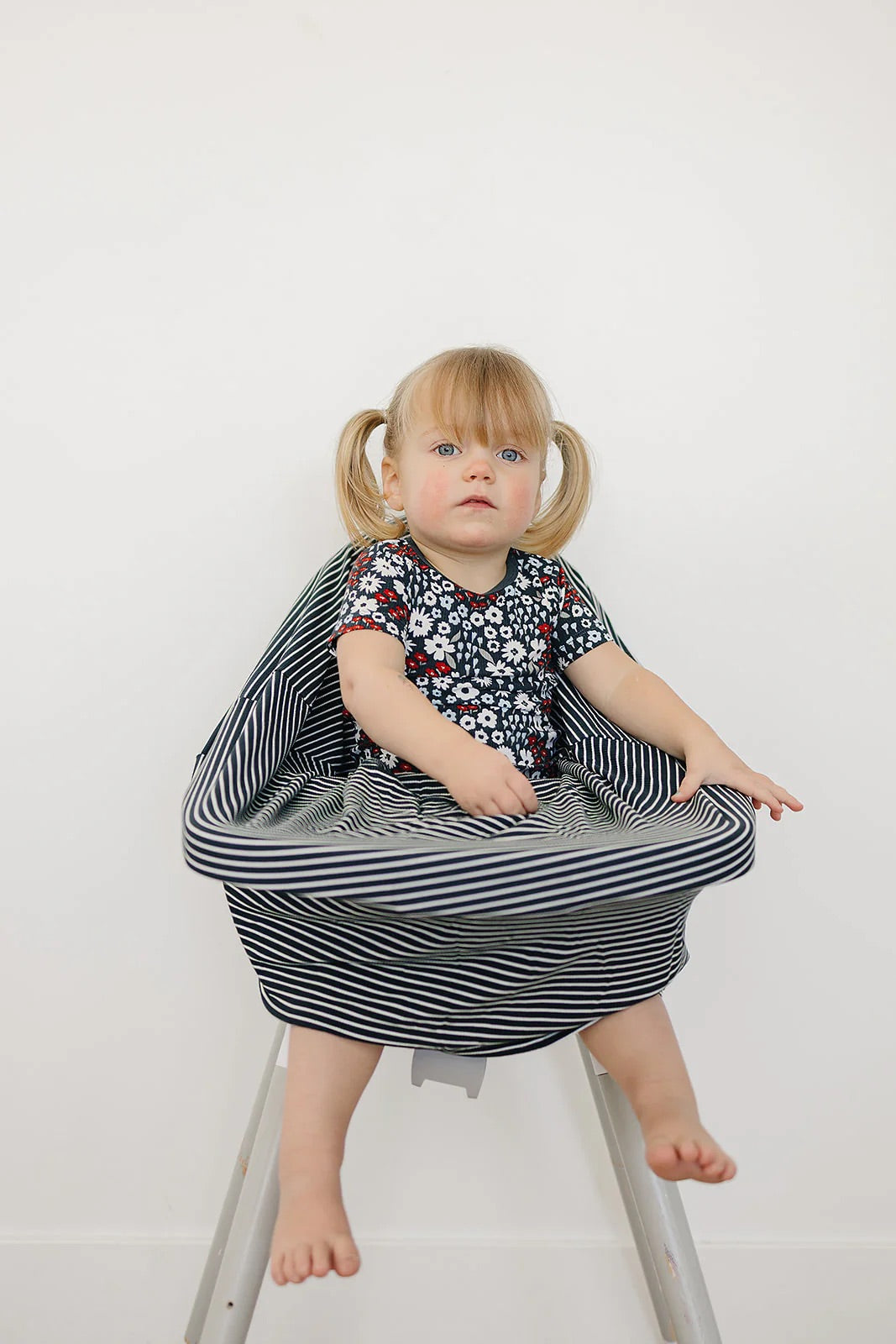 Mebie Baby - Navy Stripes Ribbed Bamboo Multi-Use Cover