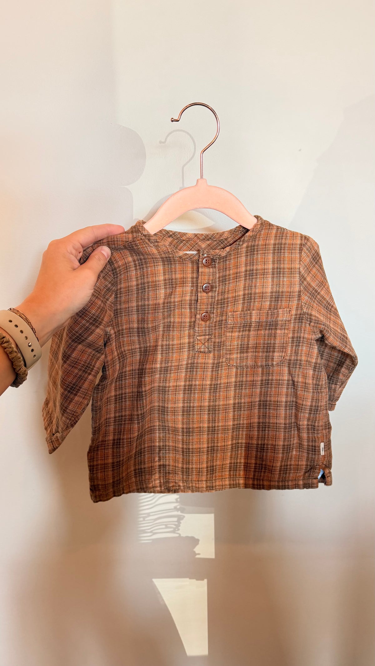 GR - Consignment - Wheat Kids - Mustard Plaid Dress 12M