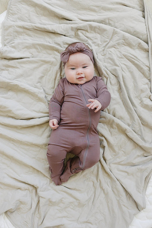 Mebie Baby - Plum Bamboo Zipper Sleeper
