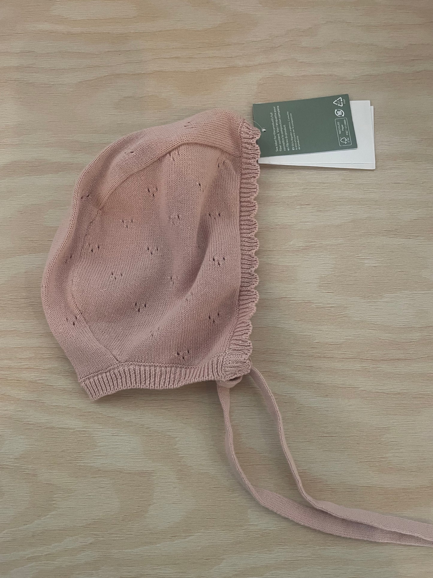 BB - Consignment - NWT H&M Organic Blush Bonnet - 0-2 M