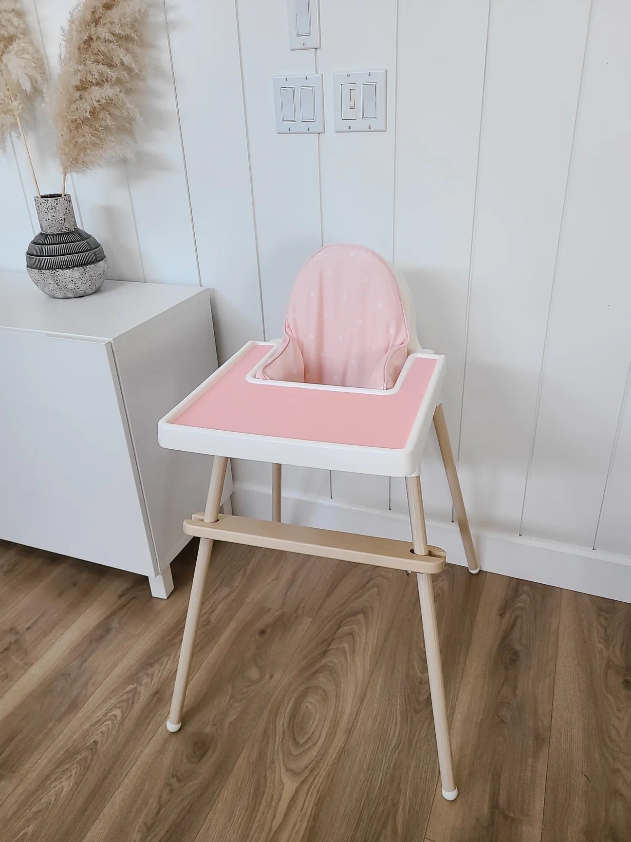 Hallington - Ikea Antilop Highchair Cushion Cover - Pink Floral