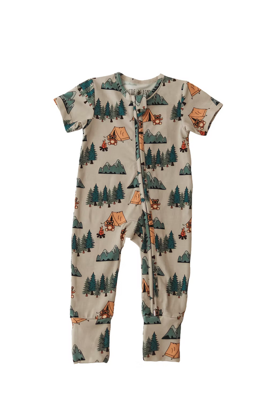 Little Aspen Baby Co - Cool Camper Short Sleeve Romper