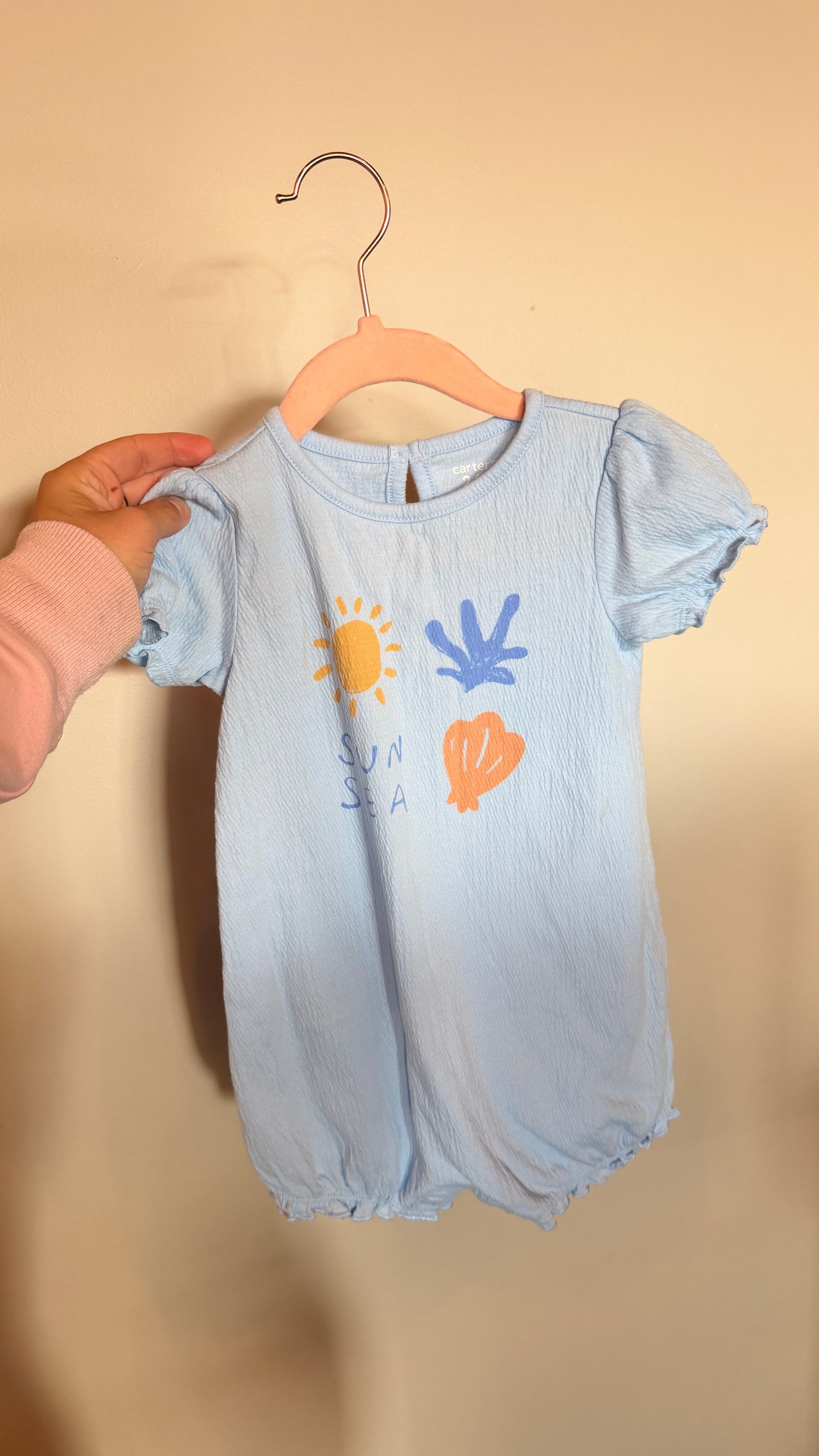 CD - Consignment - Carters - Blue Sun Sea Romper 24M