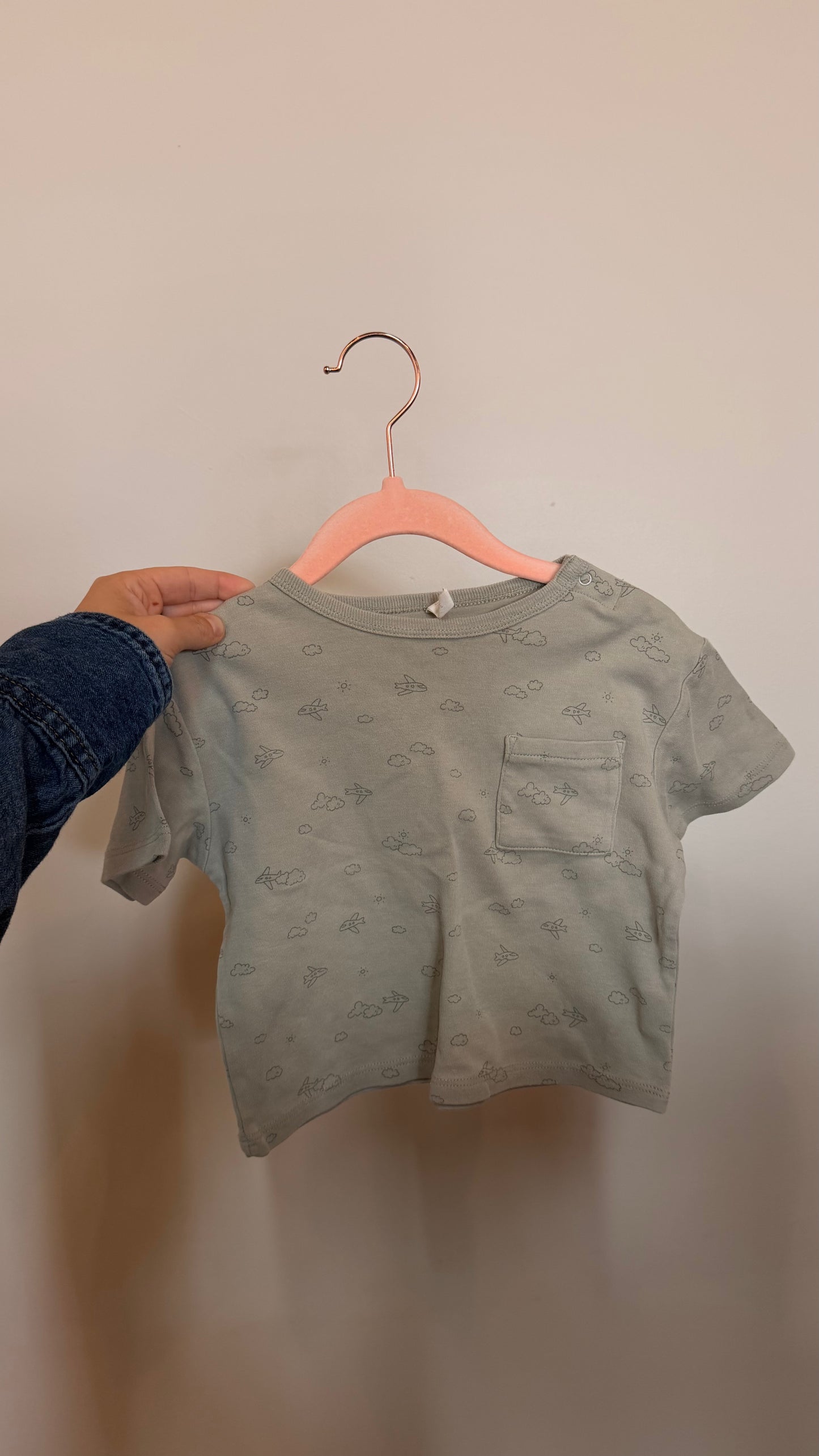 AB Consignment - Quincy Mae - Green Airplane Tee 18-24M