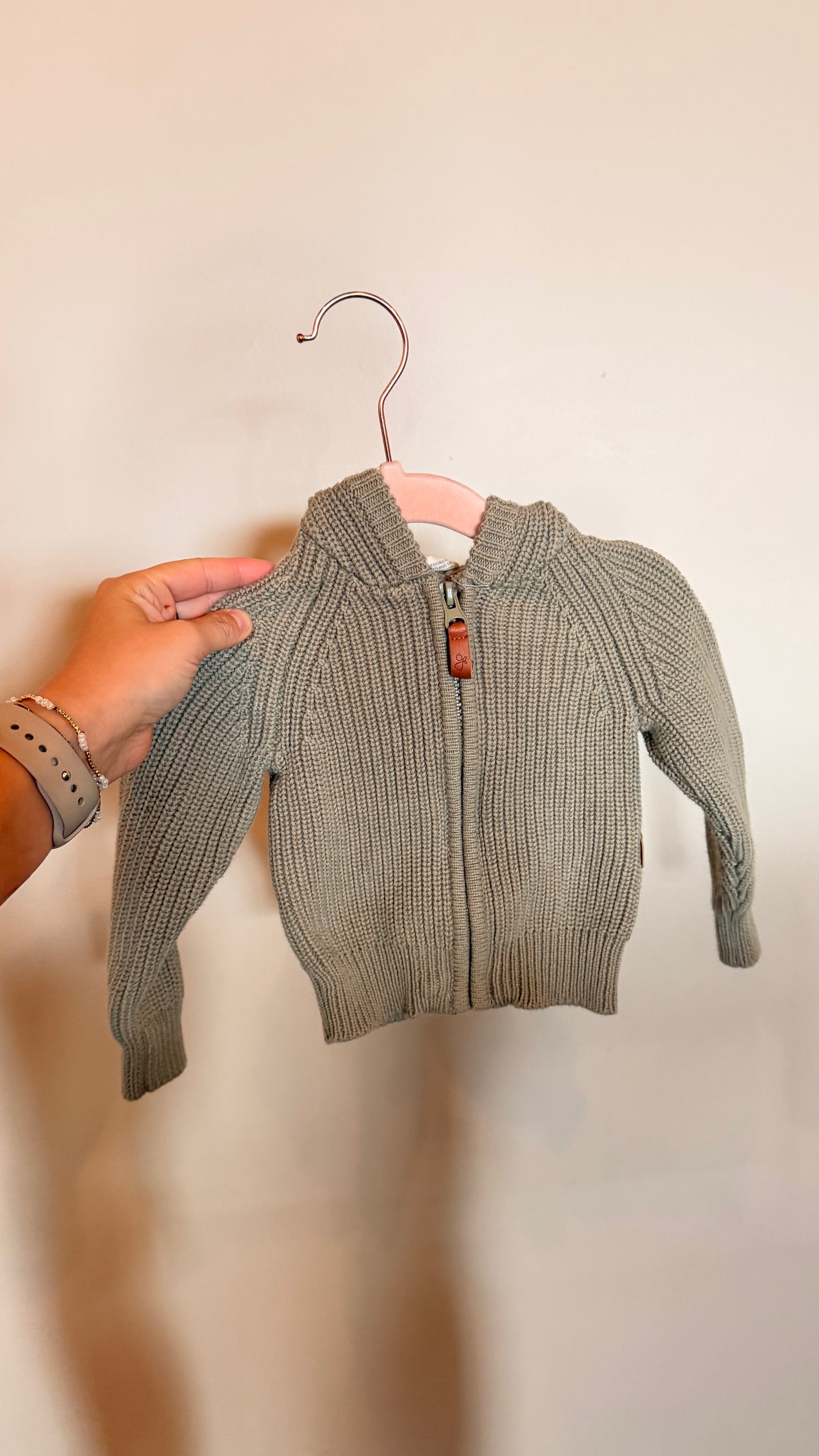 LK Consignment - Gourmi Green Knit Zip 3-6M