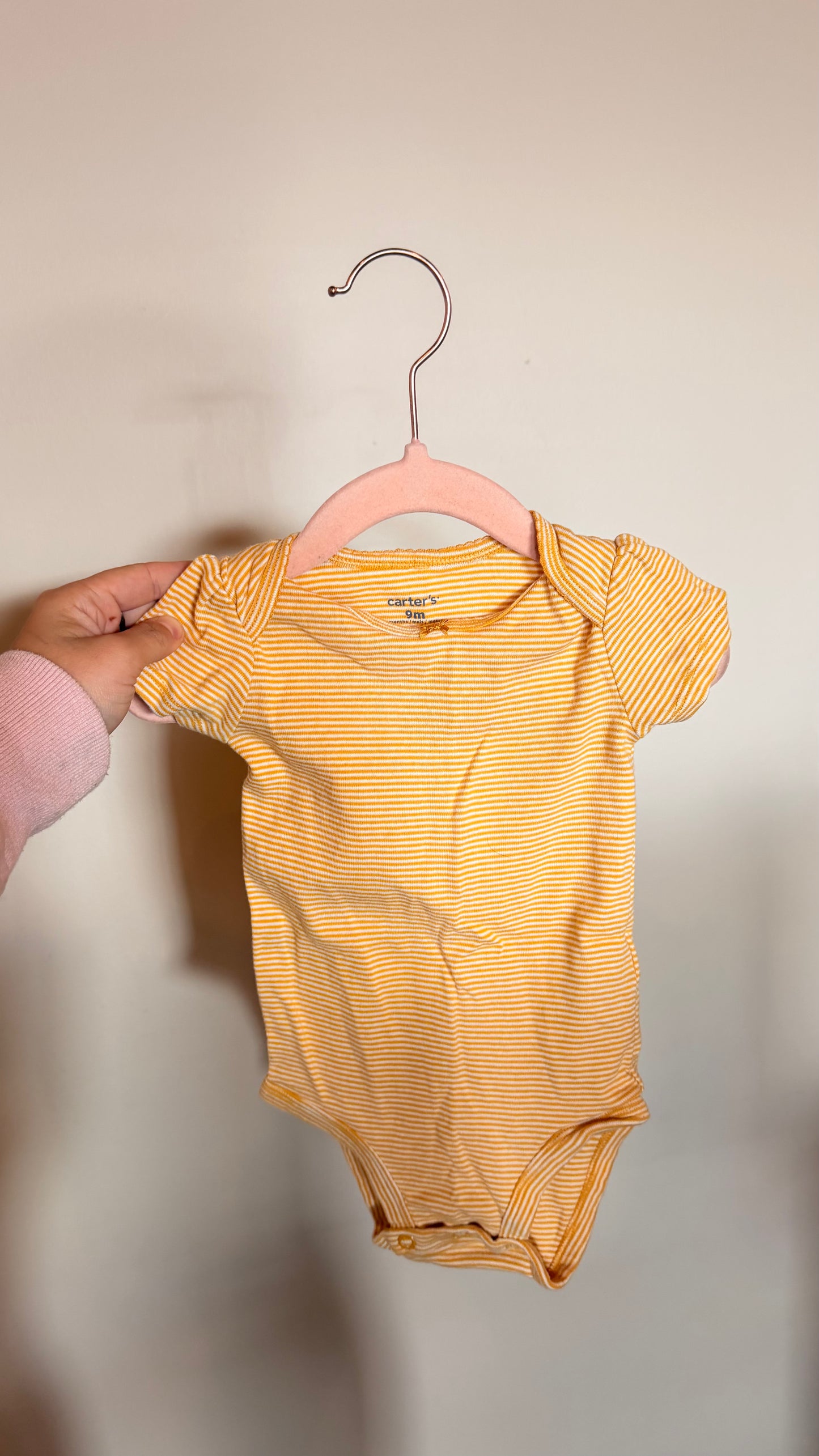 CD - Consignment - Carters Yellow Stripped Bodysuit 9M
