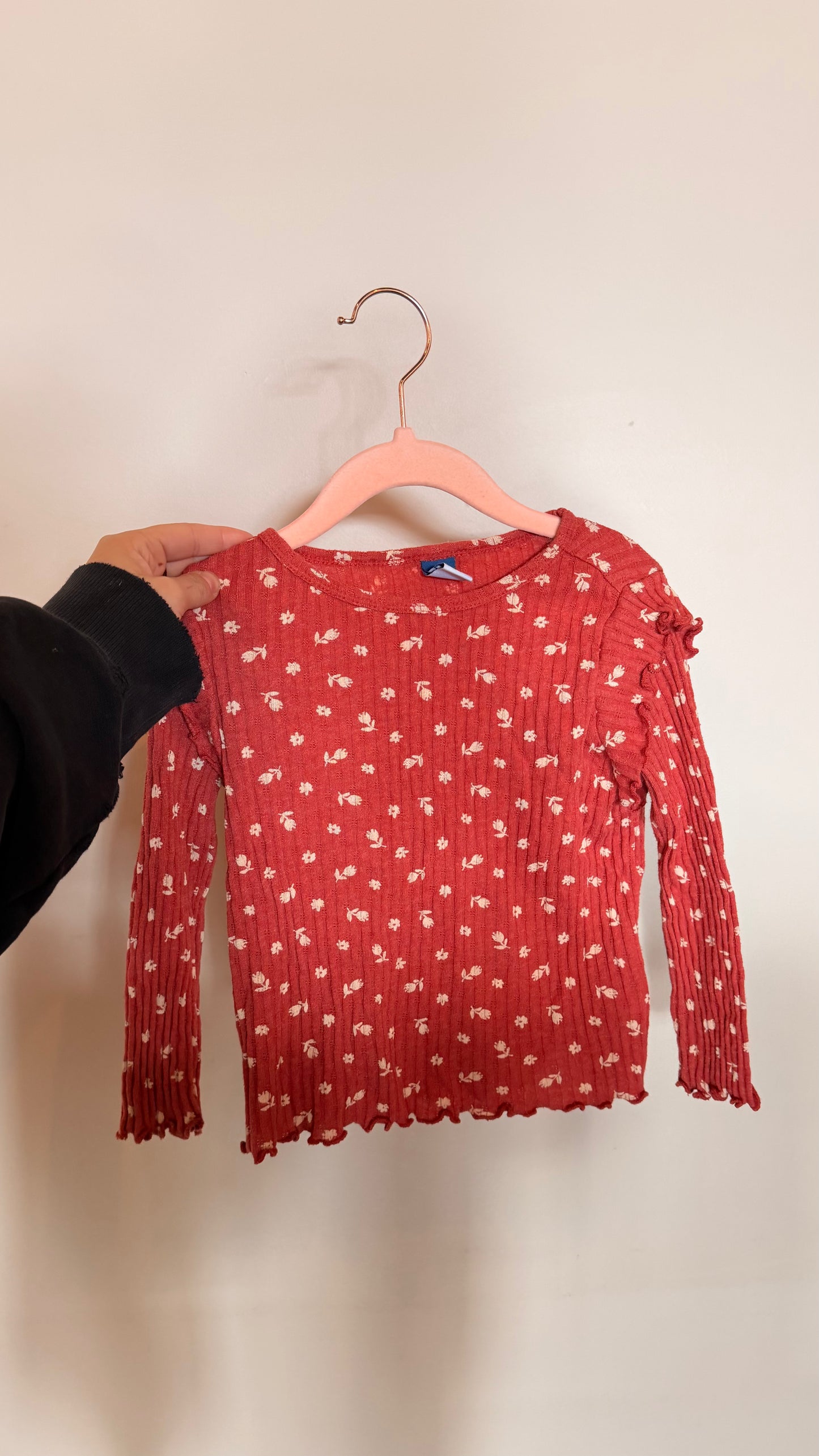 SP Consignment - Old Navy Red Floral Long Sleeve 3T
