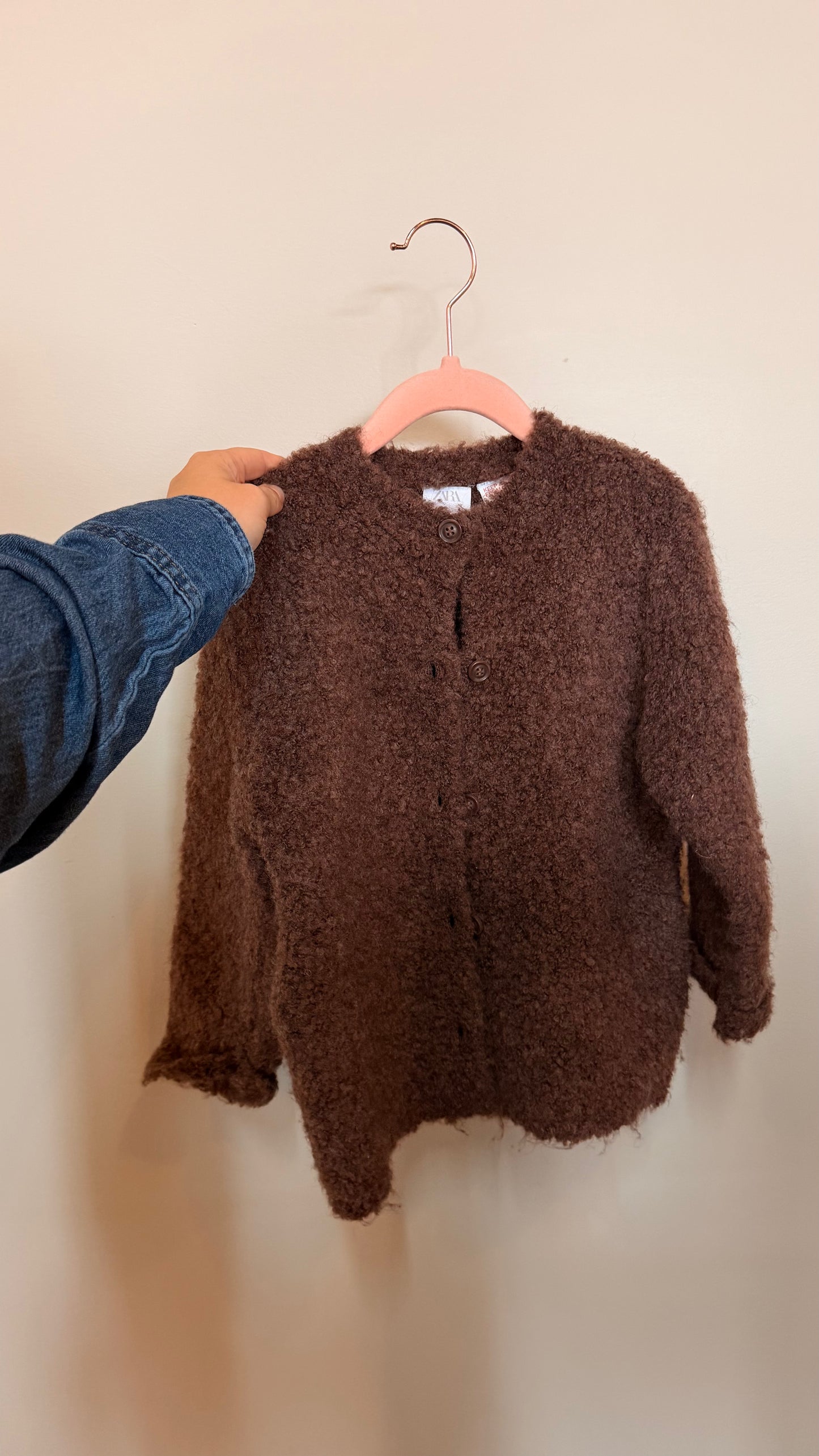 AB Consignment - Zara Dark Brown Sherpa Cardigan 3-4Y