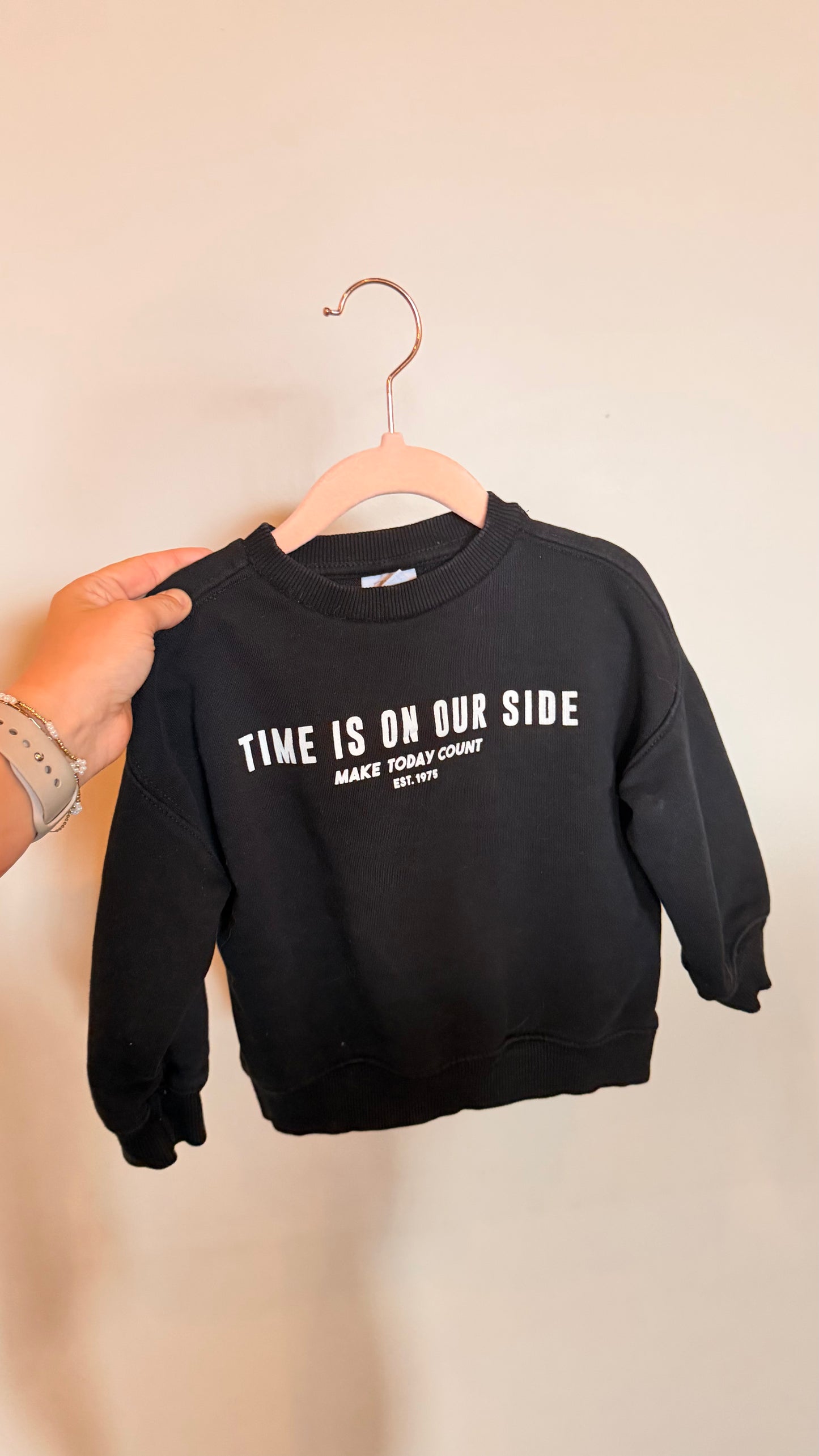 LK Consignment - Zara Time is on our Side Black Crew 12-18M