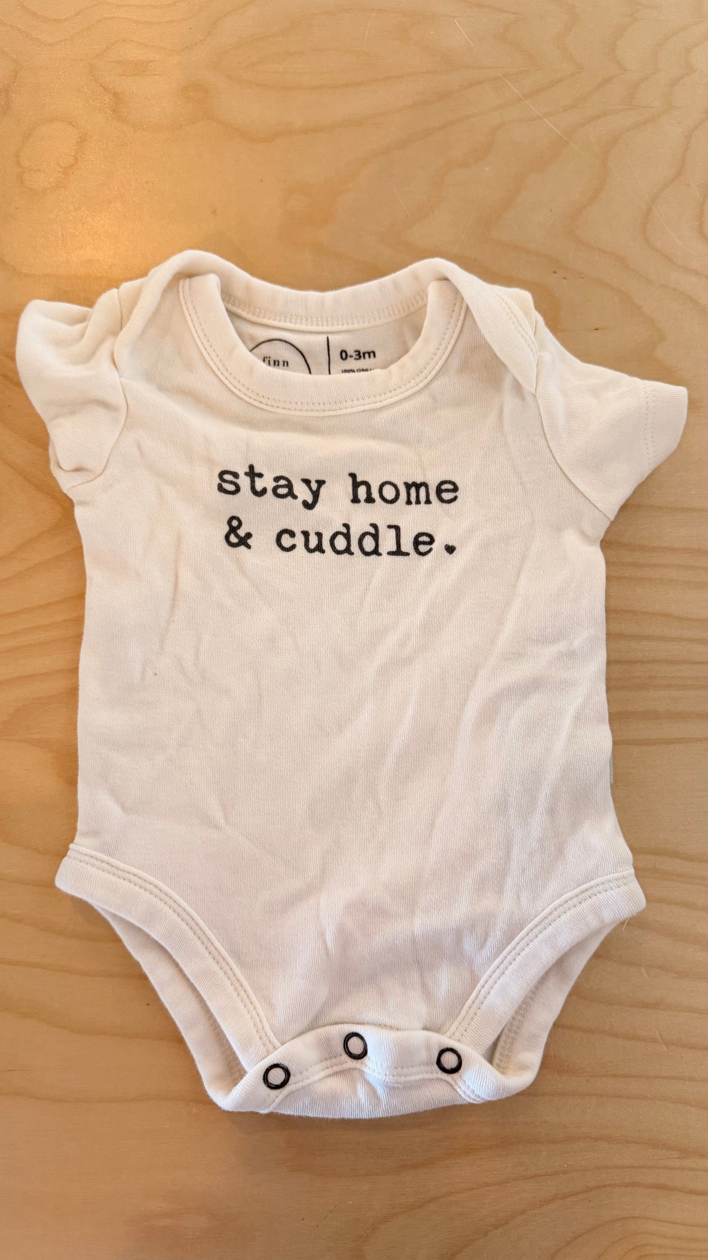 CC - Consignment - Finn & Emma - Stay Home & Cuddle White Bodysuit - 0-3M