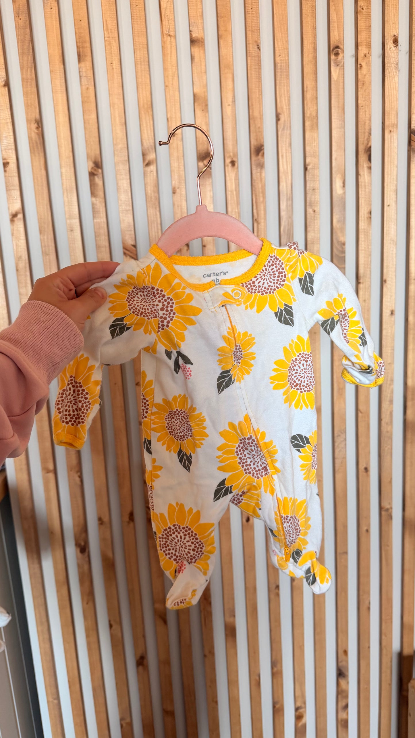 CC - Consignment - Carters Yellow Sunflower Sleeper - Newborn