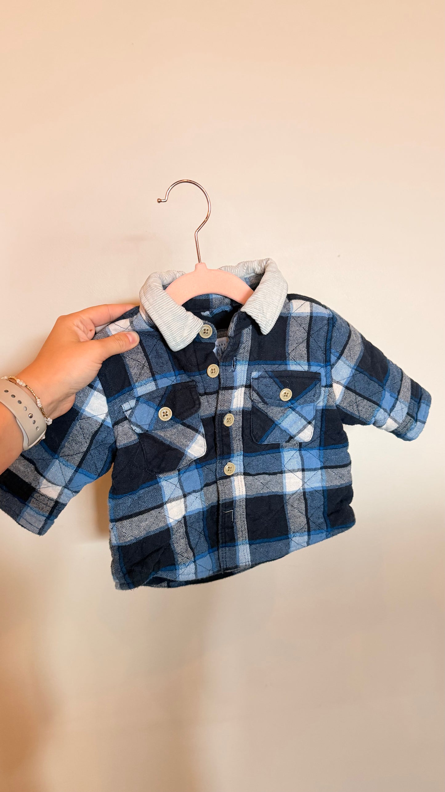 LK Consignment - Baby Gap Blue Plaid Jacket 0-6M