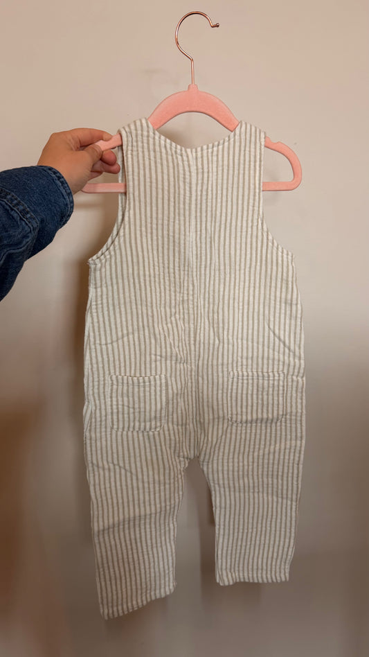 AB Consignment - Rylee & Cru Sage Striped Muslin Romper 12-18M