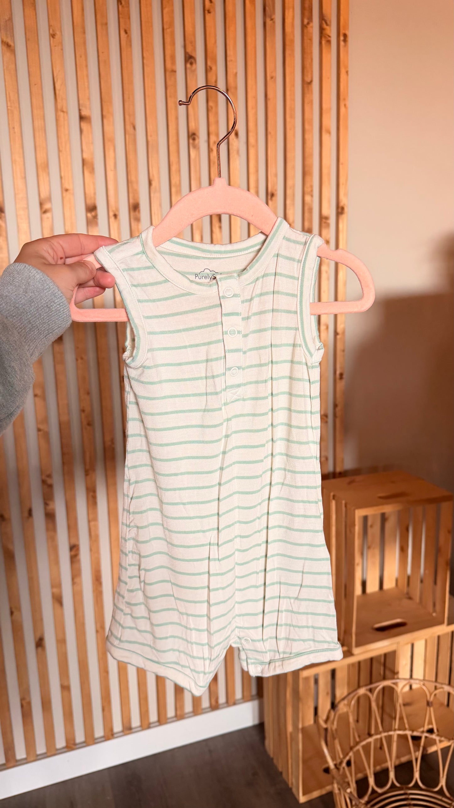 MM - Consignment - Purely Soft Striped Romper 18M
