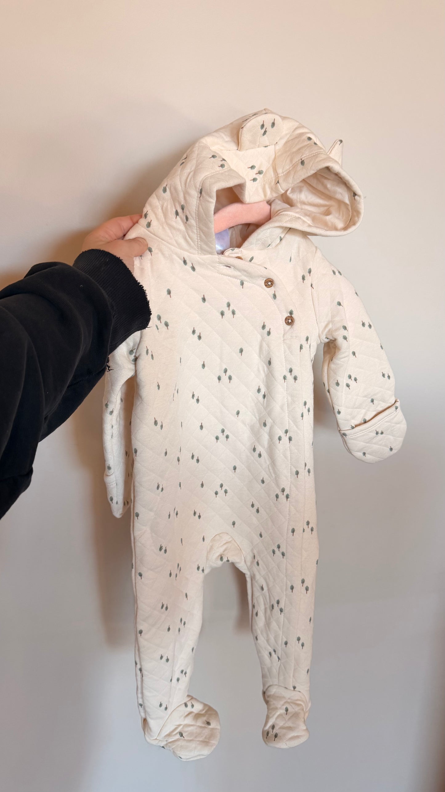 MM Consignment - Carters Beige Tree Quilt Bunting Suit 9M