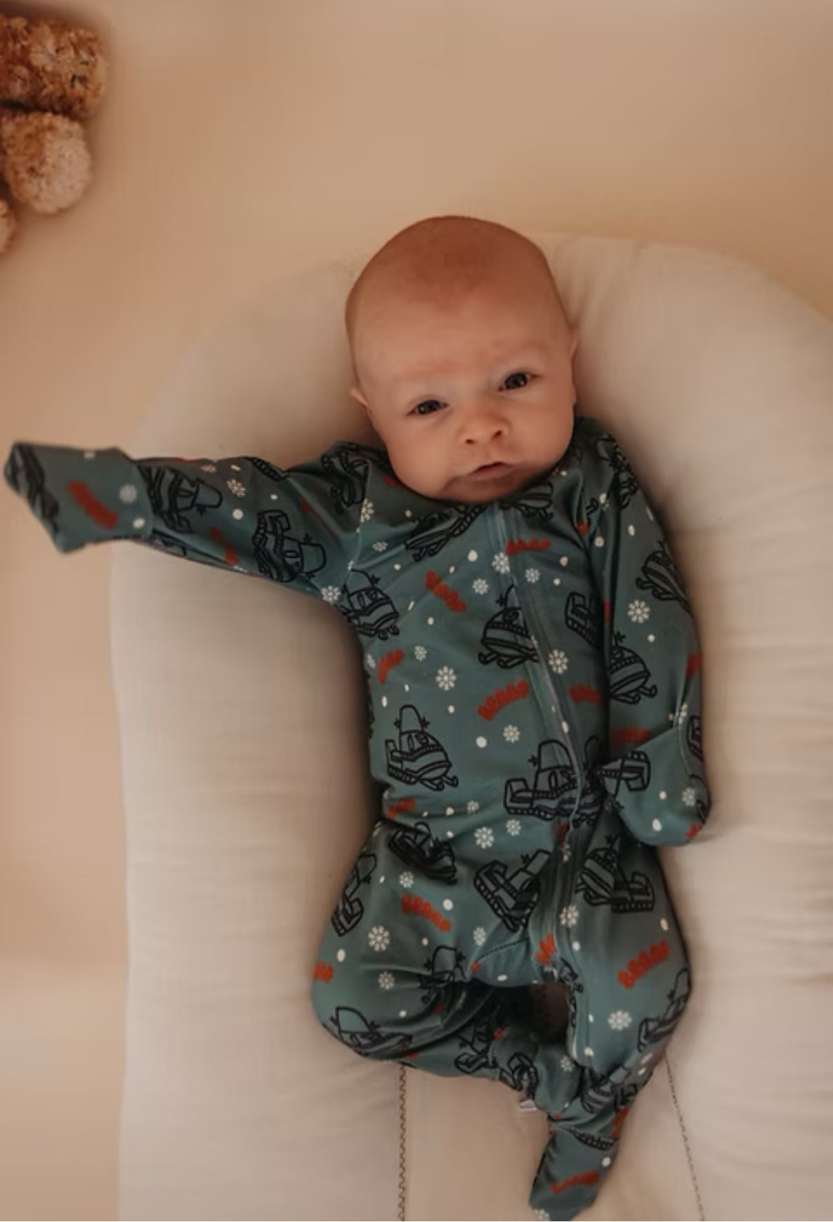 Little Aspen Baby Co - Pine Snowmobile Footed Sleeper