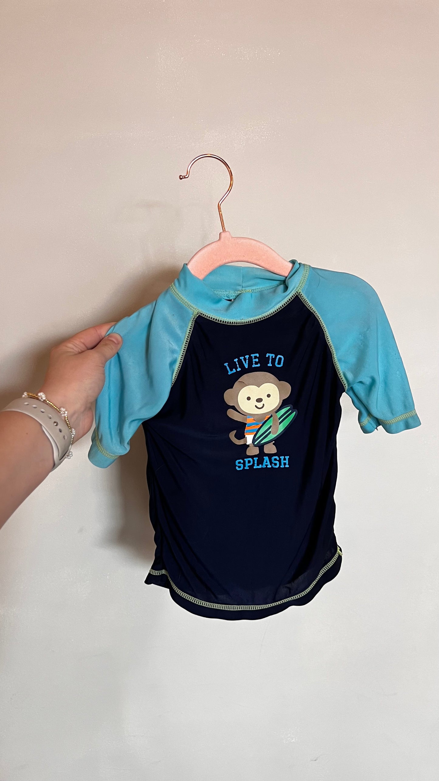 JE - Consignment - Carters Monkey Swim Shirt 6-9M