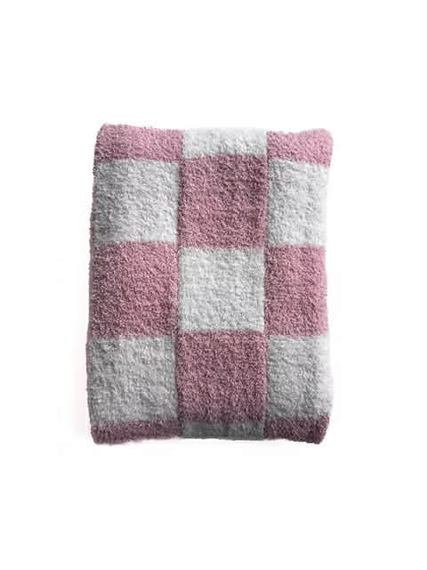 Little Aspen Baby Co - Sweet Pink Checkered Plush Blanket