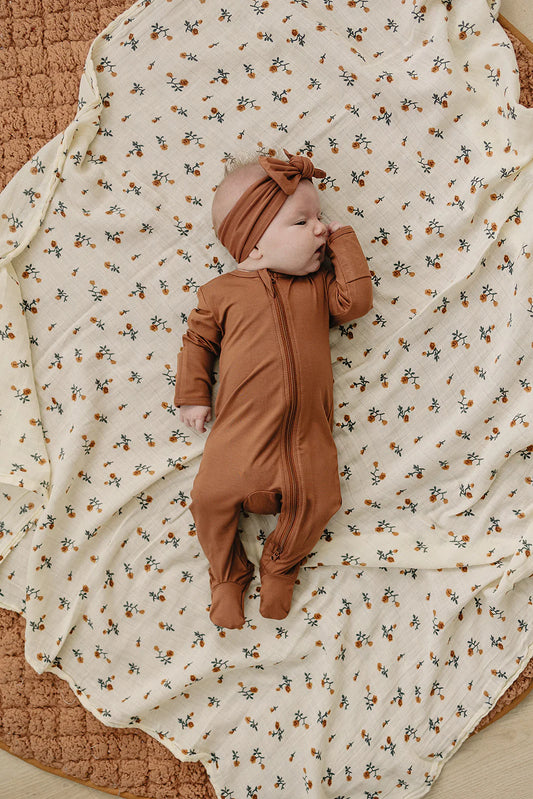 Mebie Baby - Rust Bamboo Zipper Sleeper