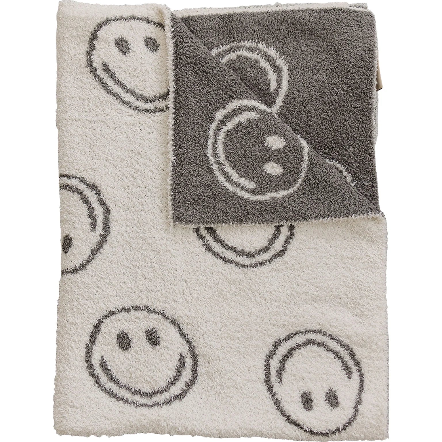 Mebie Baby Charcoal Smiley Plush Blanket