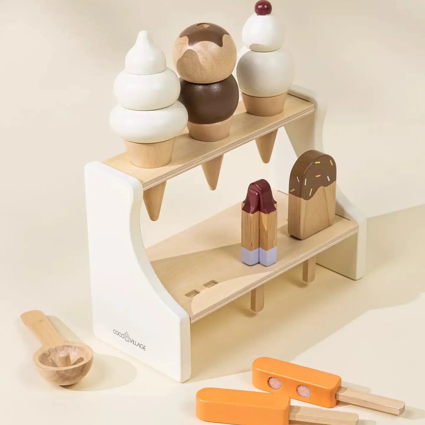 Coco Village - Wooden Ice Cream Stand and Accessories