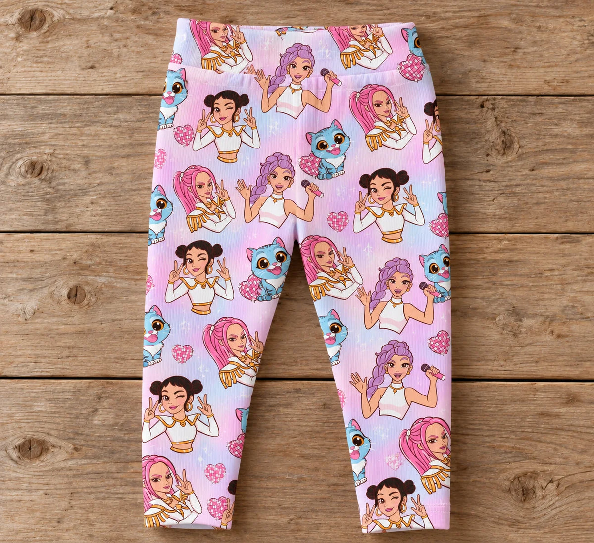 Pre Order - K-POP Crewneck Ribbed Leggings