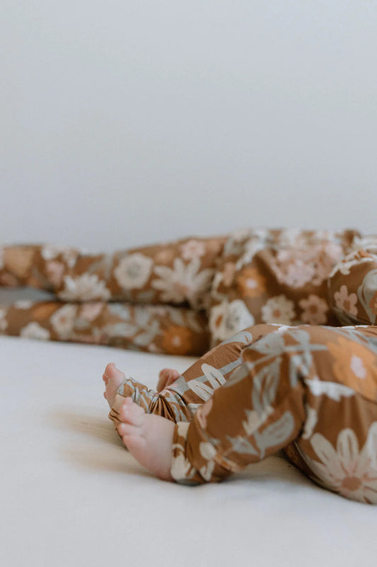 LITTLE LUBA - Rust Floral - One Piece Zip