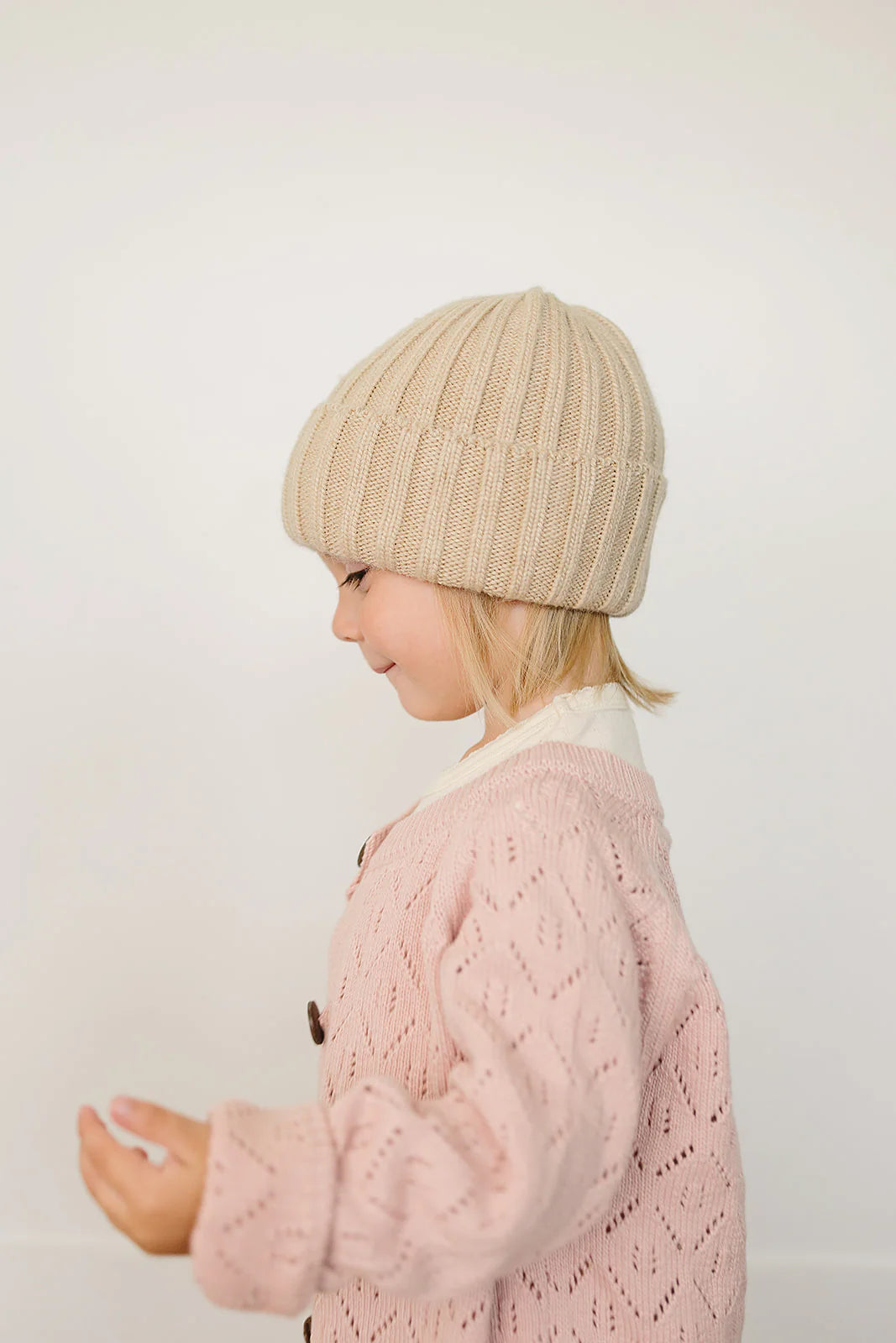 Mebie Baby - Tan Chunky Knit Beanie