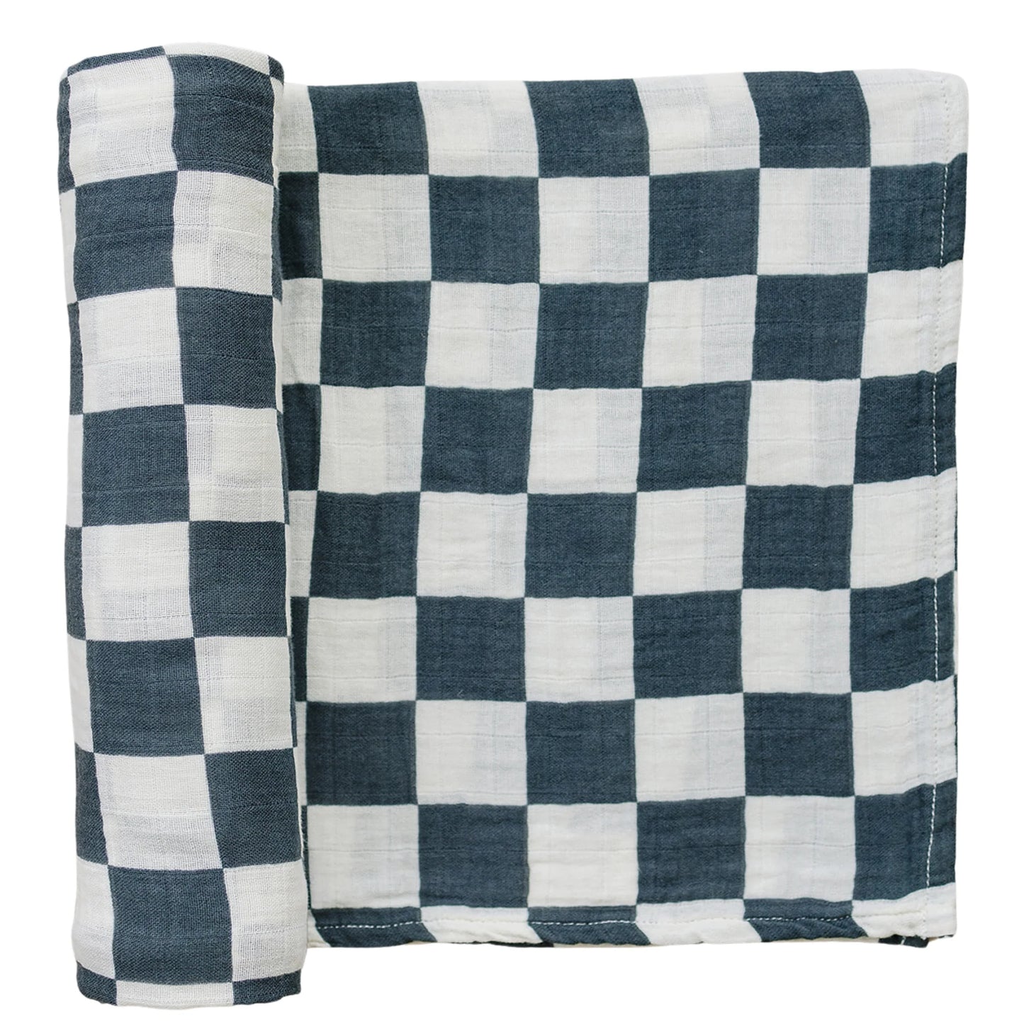 Mebie Baby - Charcoal Checkered Muslin Swaddle Blanket