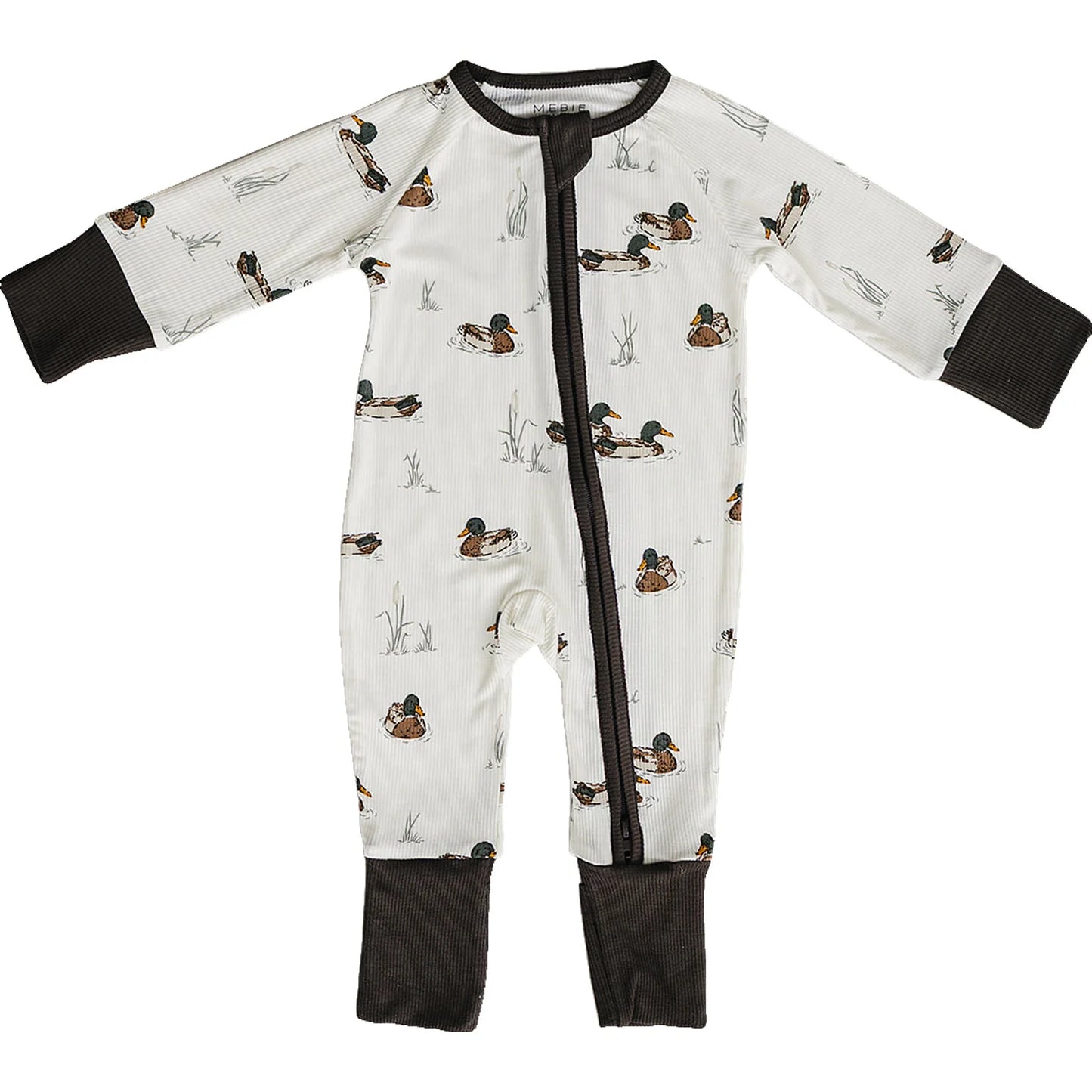 Pre Order - Mebie Baby - Ducks Ribbed Zipper