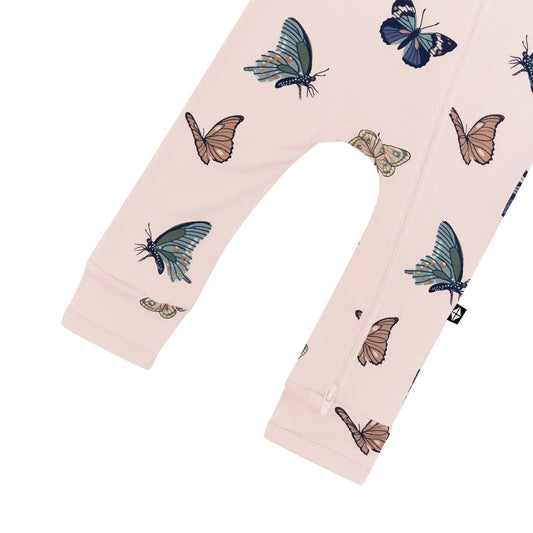 Kyte Baby - Zippered Romper in Blush Butterfly