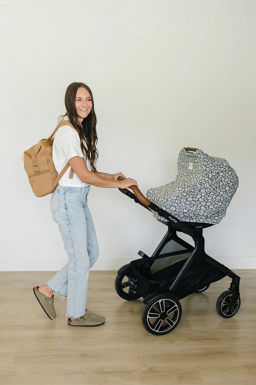 Mebie Baby - Dark Green Daisy Bamboo Multi-Use Cover