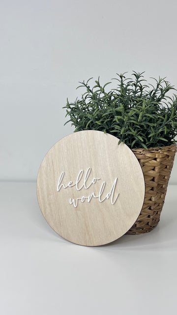 Sawdust & Stain - Hello World Sign