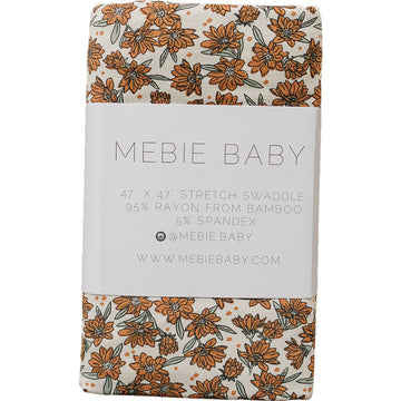 Mebie Baby - Cream Magnolia Bamboo Stretch Swaddle