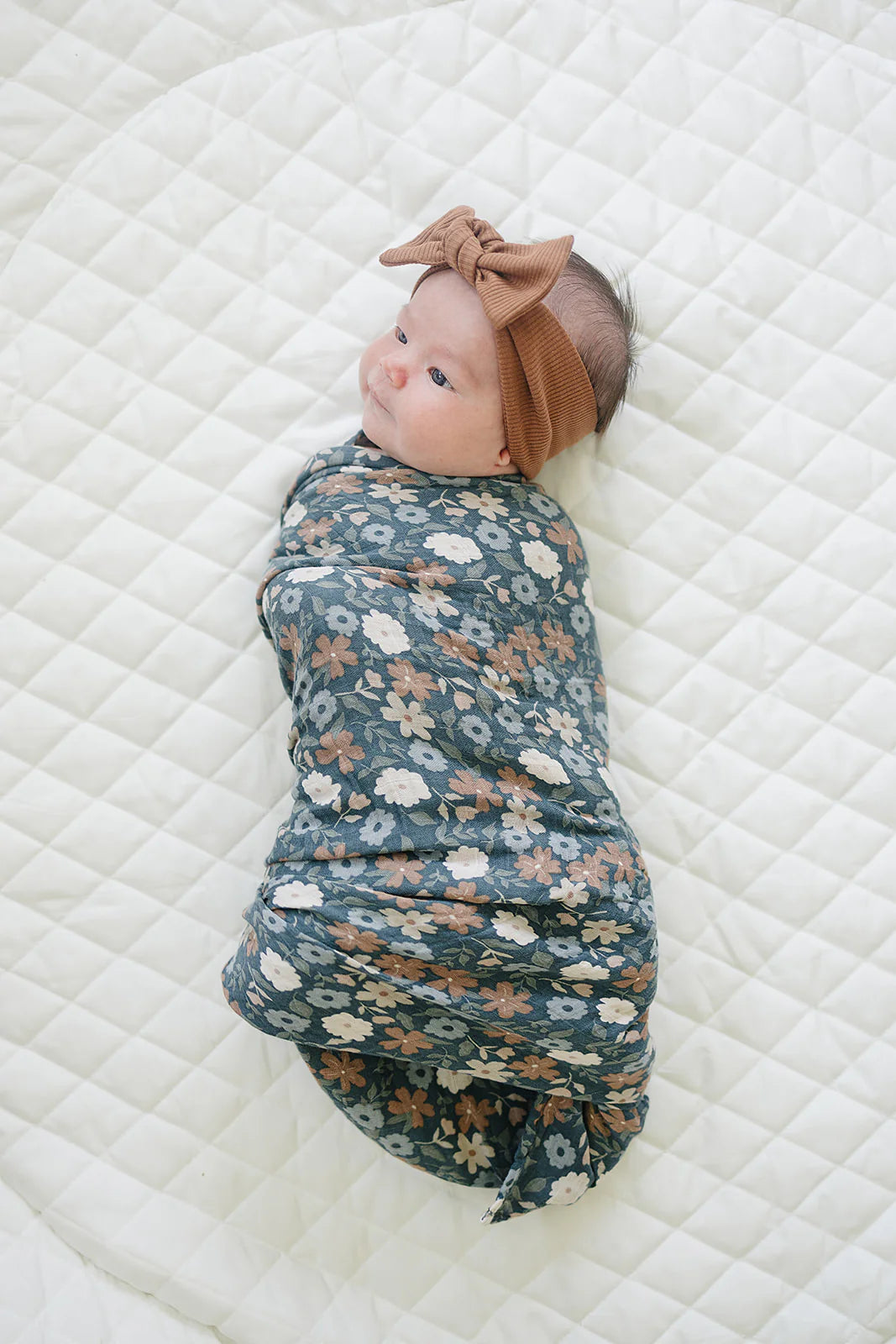 Mebie Baby - Midnight Floral Muslin Swaddle Blanket