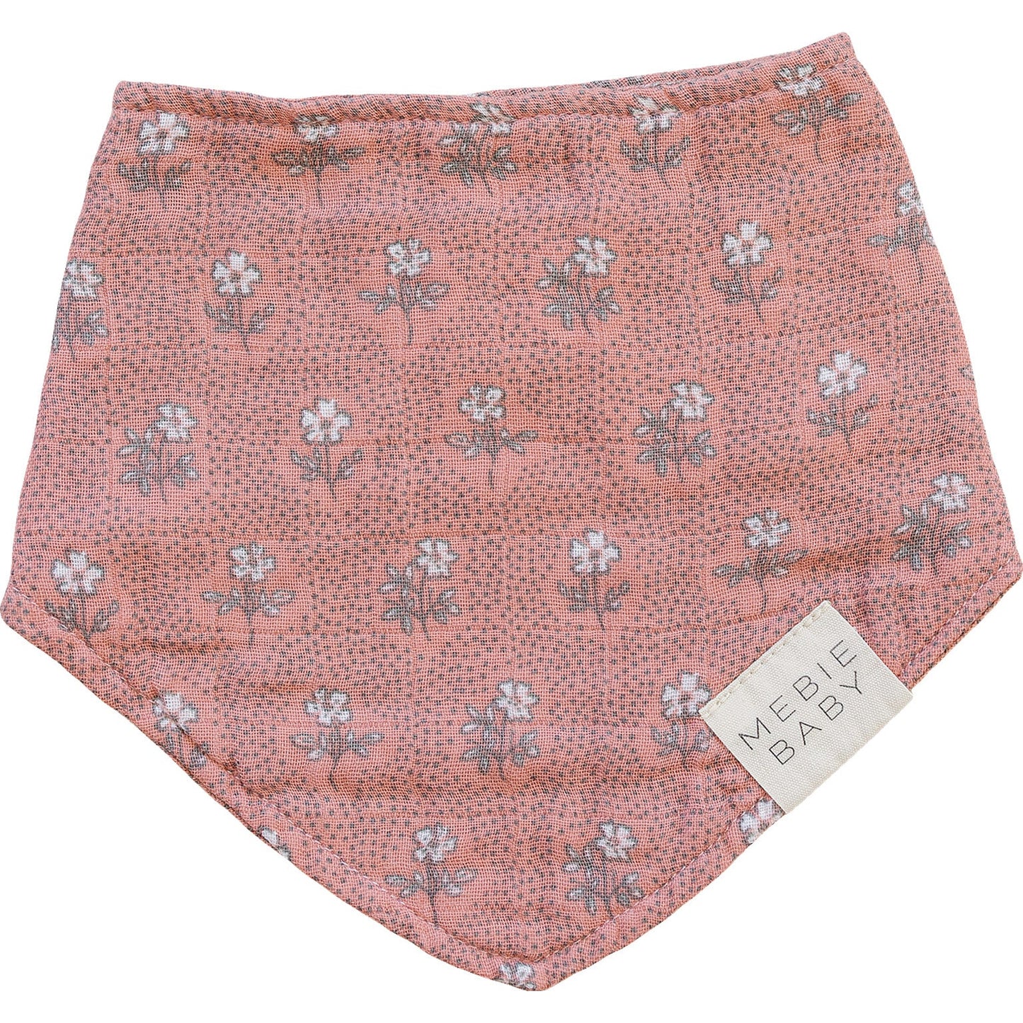 Mebie Baby - Vintage Pink Floral Classic Muslin Bib