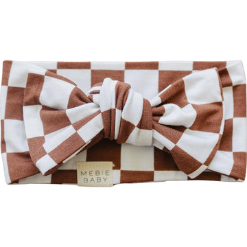 Mebie Baby - Bamboo Rust Checkered Head Wrap