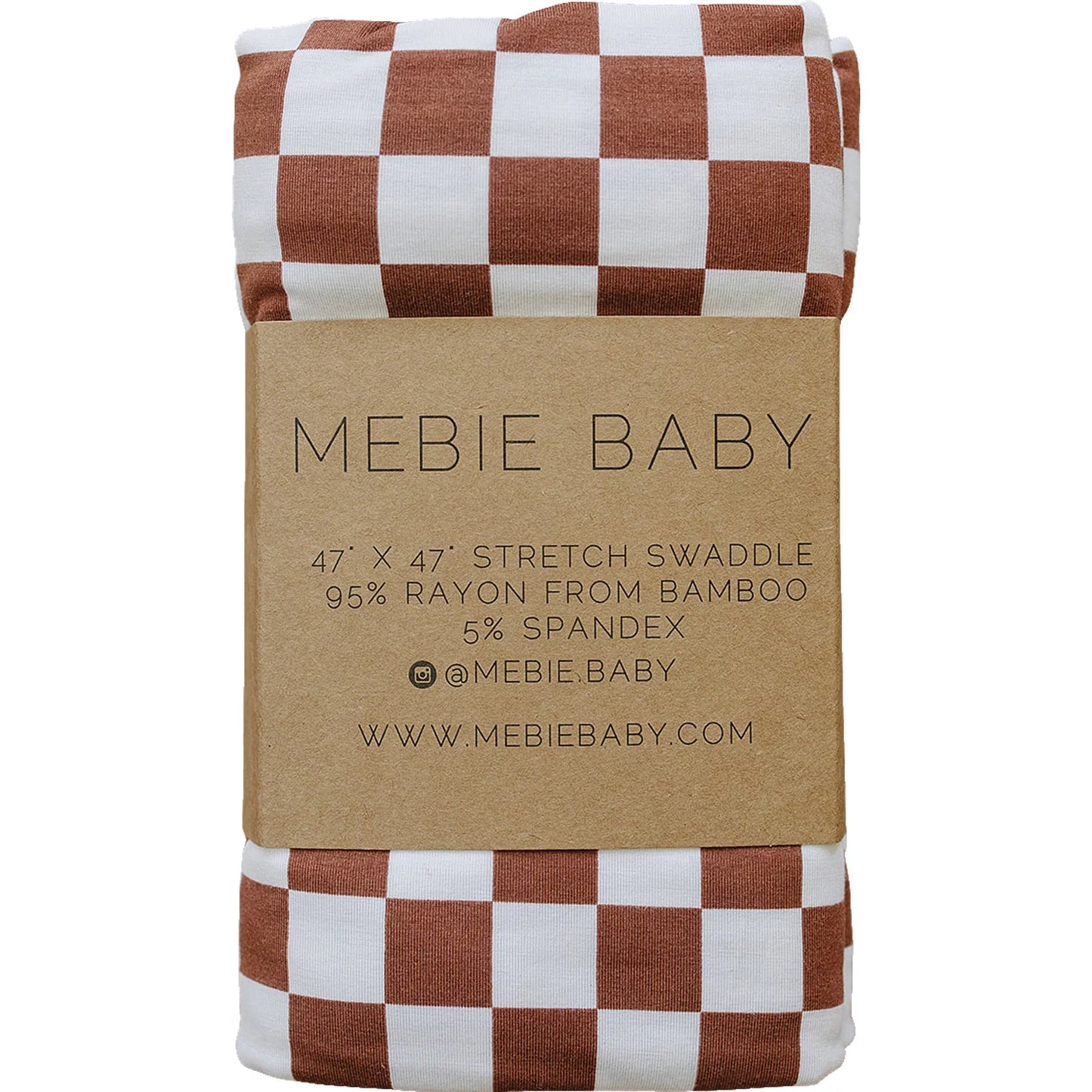 Mebie Baby - Rust Checkered Bamboo Stretch Swaddle