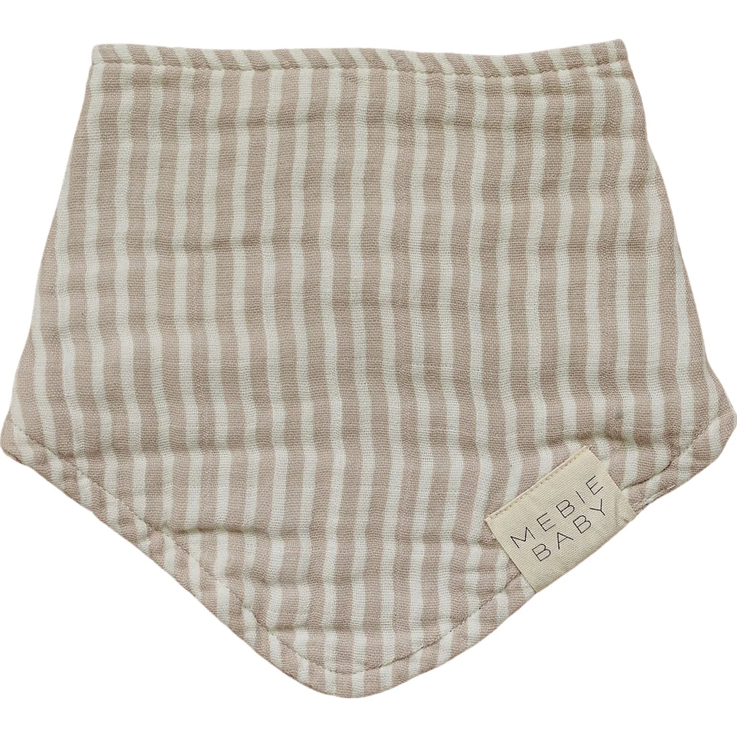 Mebie Baby - Taupe Stripe Muslin Bib