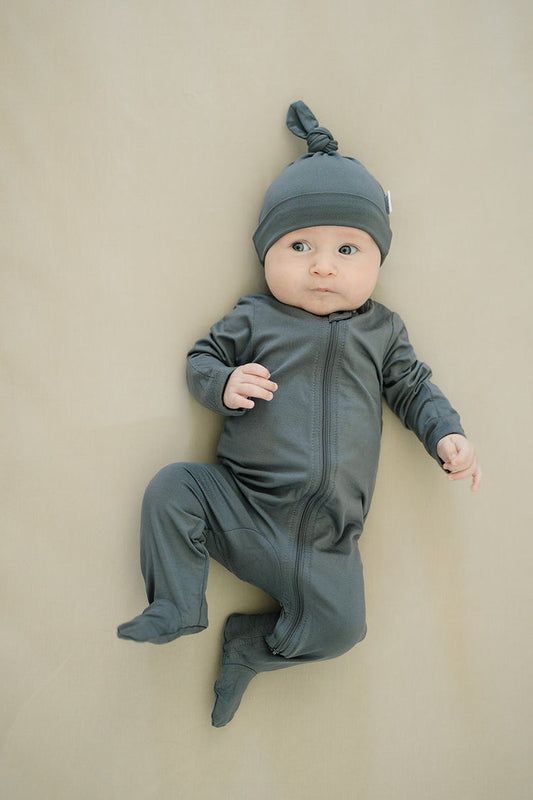 Pre Order - Mebie Baby - Charcoal Bamboo Zipper Sleeper