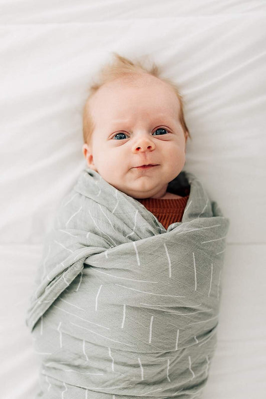 Mebie Baby - Desert Sage Muslin Swaddle Blanket