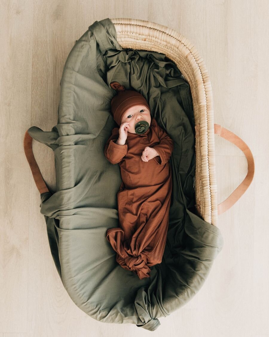 Pre Order - Mebie Baby - Olive Bamboo Stretch Swaddle
