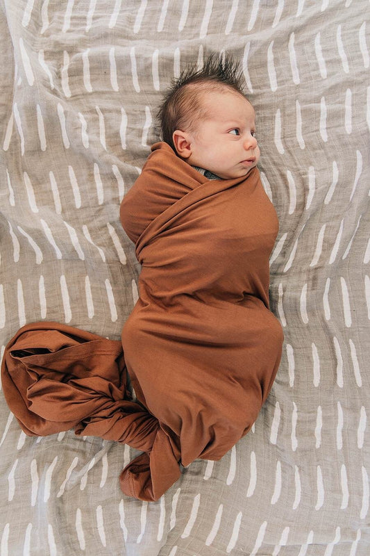 Pre order - Mebie Baby - Rust Bamboo Stretch Swaddle
