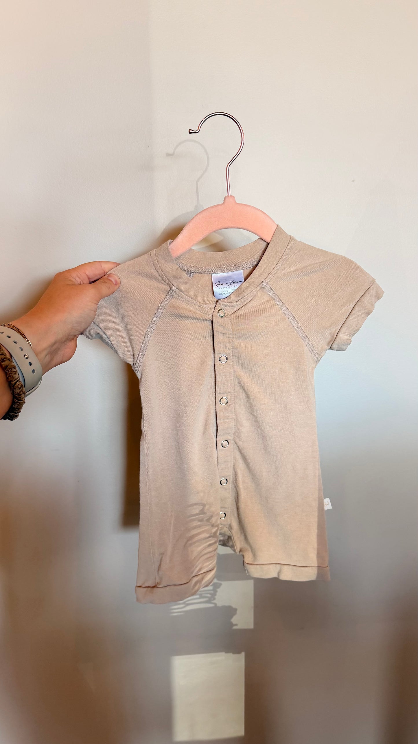 GR - Consignment - Jax & Lennon Beige Romper 0-6M