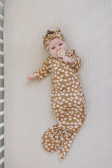 Mebie Baby - Bamboo Mustard Floral Head Wrap