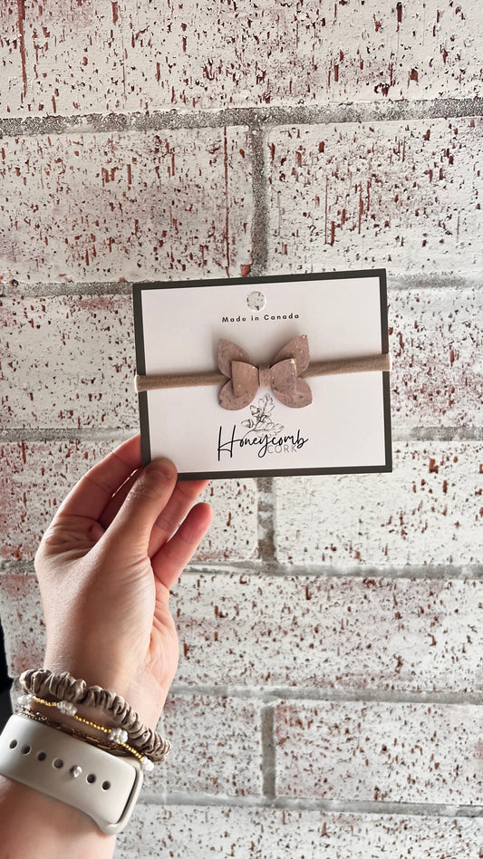 Honeycomb Cork - Butterfly Bow - Headwrap - Beige
